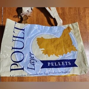 Poultry/chicken up-cycled hand-made market bag